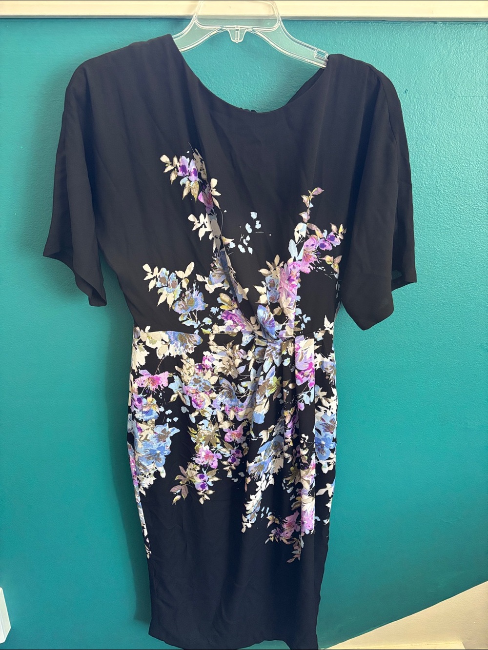 New York & Company Black Floral Midi Dress